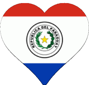 Coeur Paraguay Amériques Drapeaux 