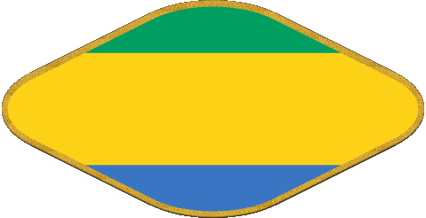 Oval 02 Gabon Africa Flags 