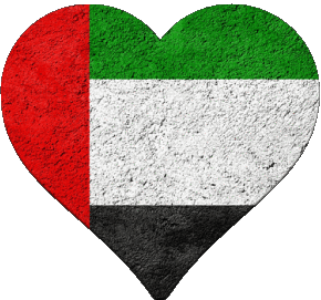 Herz Vereinigte Arabische Emirate Asien Fahnen 