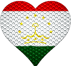 Coeur Tadjikistan Asie Drapeaux 