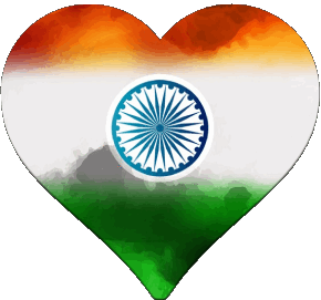 Heart India Asia Flags 