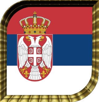 Quadrato Serbia Europa Bandiere 