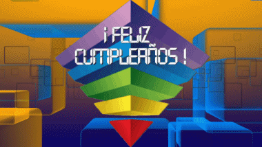 002 Fond Animé Abstracto - Geométrico Feliz Cumpleaños Espagnol Messages 