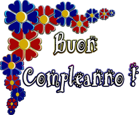 005 Sfondo trasparente Floreale Buon Compleanno Italiano Messagi 