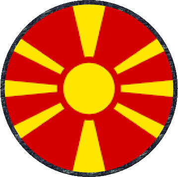 Round Macedonia Europe Flags 