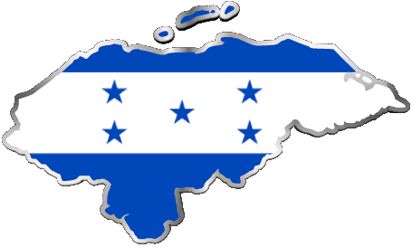 Map Honduras America Flags 