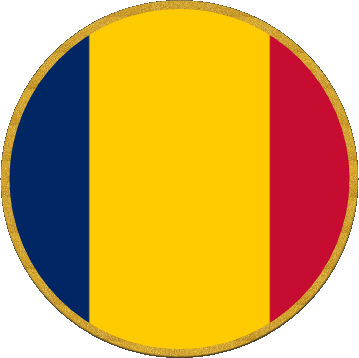 Round Chad Africa Flags 