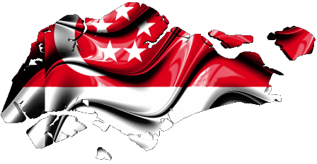 Carte Singapour Asie Drapeaux 