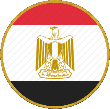 Round Egypt Africa Flags 