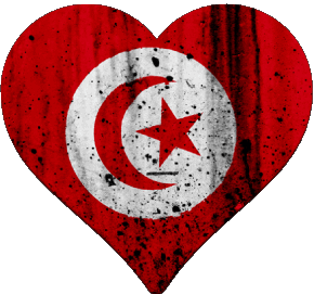 Heart Tunisia Africa Flags 