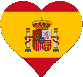 Coeur Espagne Europe Drapeaux 