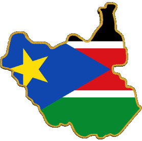 Mapa Sudán del Sur África Banderas 