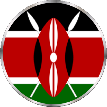 Round Kenya Africa Flags 