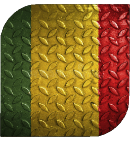 Square Mali Africa Flags 