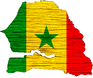 Karte Senegal Afrika Fahnen 