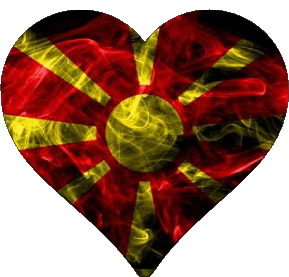 Heart Macedonia Europe Flags 