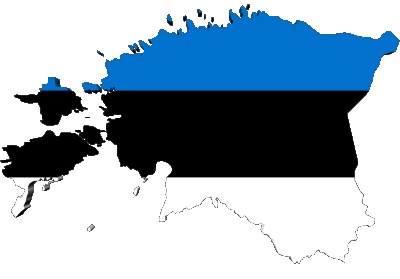 Mapa Estonia Europa Banderas 
