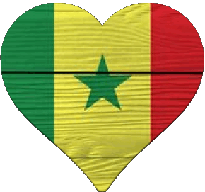Heart Senegal Africa Flags 