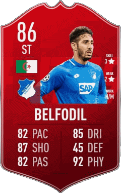 Ishak Belfodil Algérie F I F A - Joueurs Cartes Jeux Vidéo Multi Média 