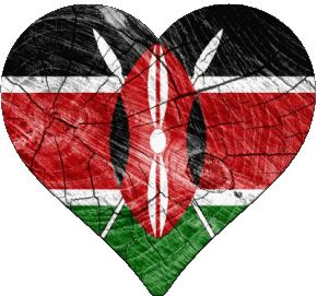 Cuore Kenia Africa Bandiere 