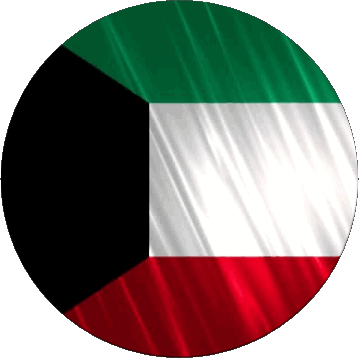 Rond Koweït Asie Drapeaux 