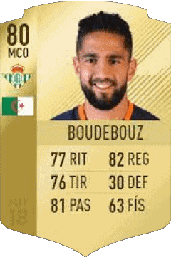 Ryad Boudebouz Algérie F I F A - Joueurs Cartes Jeux Vidéo Multi Média 