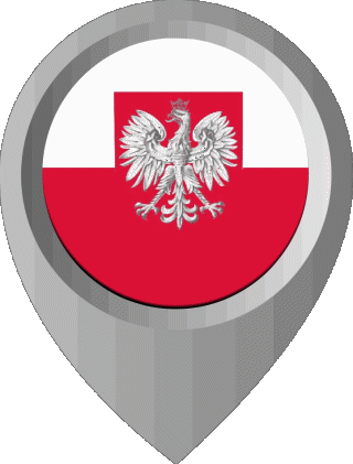 Location Pin Poland Europe Flags 