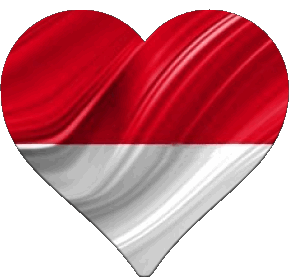 Corazón Mónaco Europa Banderas 