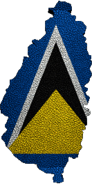 Carte Sainte Lucie Amériques Drapeaux 