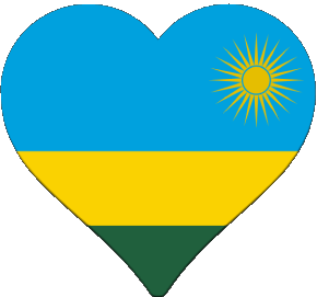 Coeur Rwanda Afrique Drapeaux 