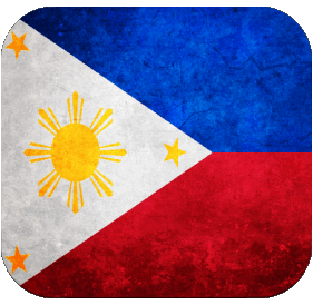 Carré Philippines Asie Drapeaux 