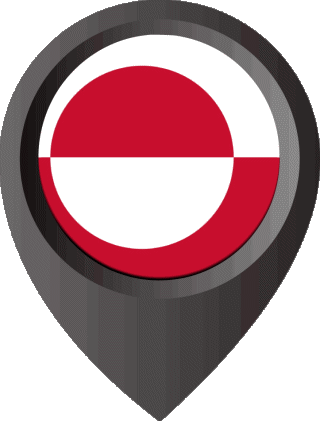 Location Pin Greenland America Flags 