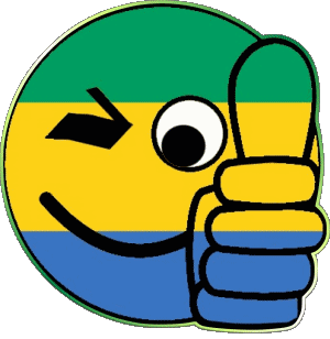 Smiley - OK Gabon Africa Flags 