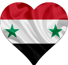 Cuore Siria Asia Bandiere 