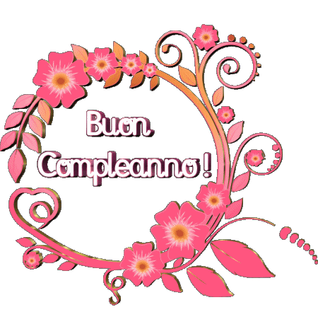 022 Fondo transparente Floreale Buon Compleanno Italiano Mensajes 