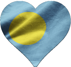 Heart Palau Oceania Flags 