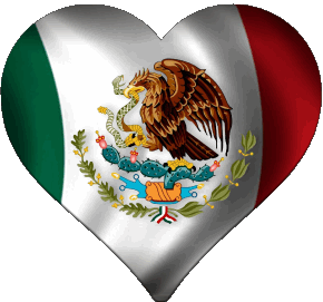 Heart Mexico America Flags 