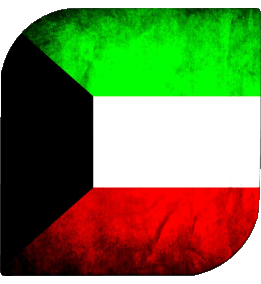Quadrato Kuwait Asia Bandiere 