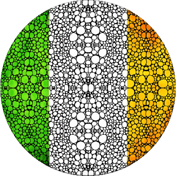 Runde Irland Europa Fahnen 
