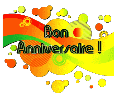 009 Fondo transparente Abstrait - Géométrique Bon Anniversaire Francés Mensajes 