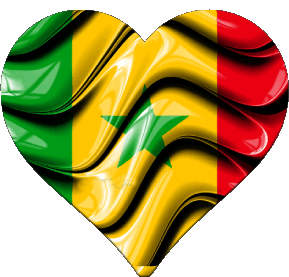 Herz Senegal Afrika Fahnen 