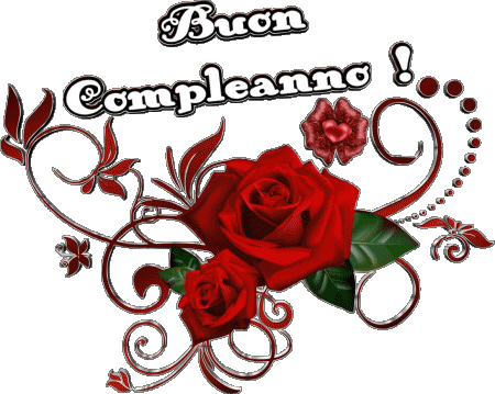 004 Sfondo trasparente Floreale Buon Compleanno Italiano Messagi 