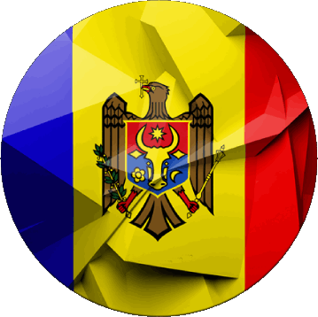 Round Moldova Europe Flags 
