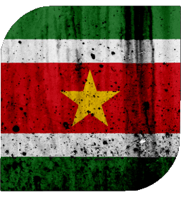 Square Suriname America Flags 