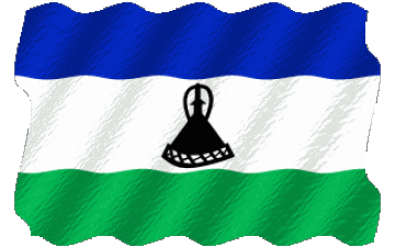 Ondulation Lesotho Afrique Drapeaux 