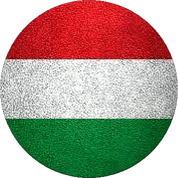 Round Hungary Europe Flags 