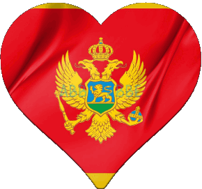 Corazón Montenegro Europa Banderas 