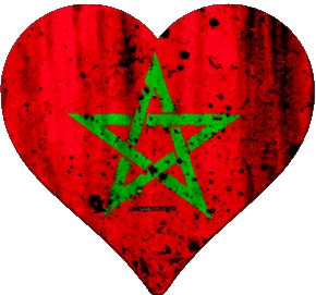 Heart Morocco Africa Flags 