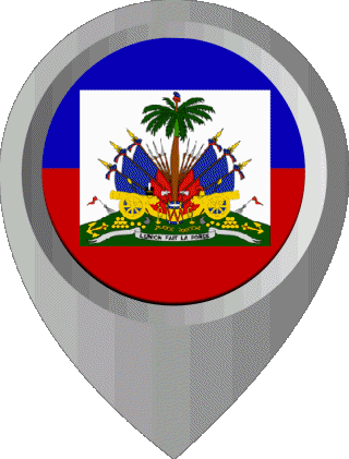 Marcador de ubicación Haití América Banderas 