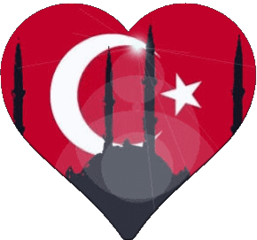 Corazón Turquía Asia Banderas 